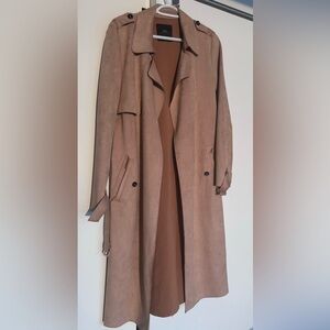 ZARA Faux Suede Trench Coat